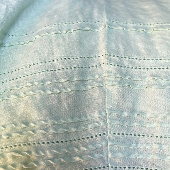 Eileen Fisher light mint/blue handkerchief hem organic linen dress. - Picture 3 of 3